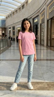 صورة تيشيرت Dkny وردي بناتي